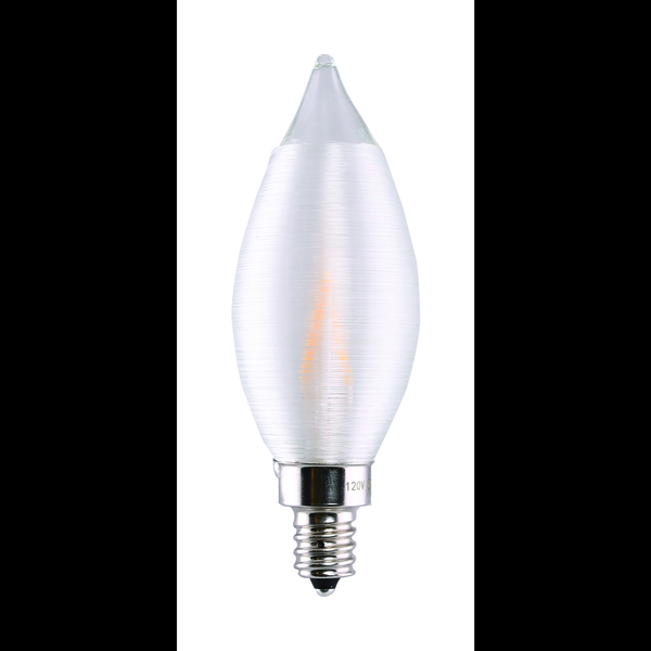 Satco 4-Watt CA11 LED Lamp - Satin Spun Clear Candelabra Base 2700K 120V S11302